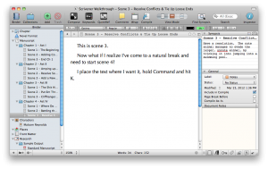 Scrivener Quick Tip: Command K