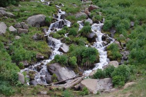 A snow melt water fall-ish in Rocky Mountain National Park